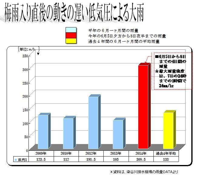 境町でもこんなに雨が降りました