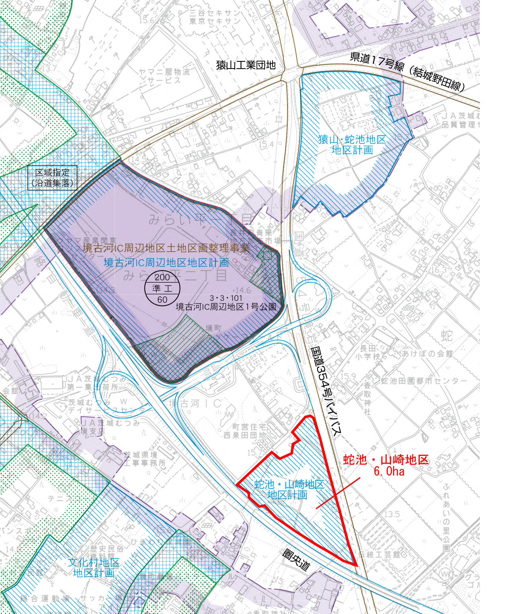 蛇池・山崎地区(区域図)